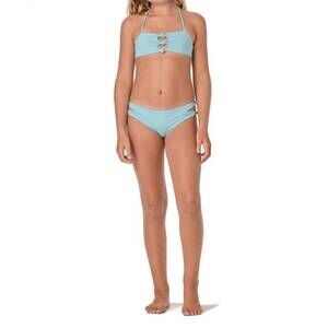 NEW SUBMARINE girls' knot me bikini in acqua